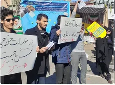 برپایی غرفه بسیج دانشجویی دانشگاه امیرکبیر در مسیر راهپیمایی + تصاویر