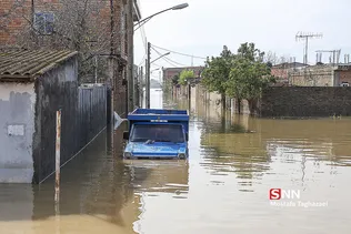 روستای آق قلا در چهارمین روز جاری شدن سیل