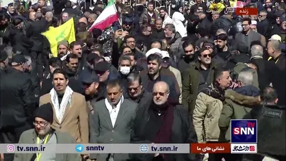 ورود جمعی از نمایندگان مجلس کشورمان به محل برگزاری مراسم تشییع شهید نصرالله و شهید صفی الدین