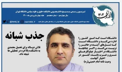 جذب شبانه / نشریه &laquo;ایران ۱۴۰۴&raquo; دانشکده حقوق و علوم سیاسی دانشکاه تهران منتشر شد