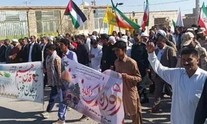 حضور مردم شهر دوست محمد استان سیستان و بلوچستان در راهپیمایی روز قدس