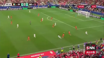 گل دوم نروژ به ساحل عاج توسط هالند در دقیقه ۸۵ / نروژ 2 - 1 ساحل عاج