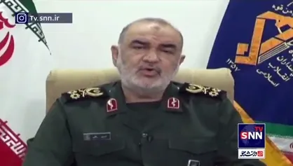 تصاویری از سخنرانی سردار سلامی که در اجتماع روز قدس در غزه پخش شد