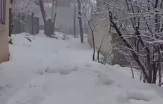 بارش برف در جاده چالوس روستای سیجان