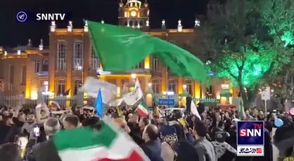 تجمع مردمی و دانشجویی پس از حملات موشکی سپاه پاسداران و خوشحالی تبریزی&zwnj;ها در میدان ساعت