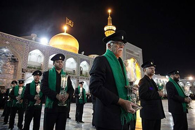 مراسم خطبه خوانی شب عاشورا در حرم مطهر رضوی