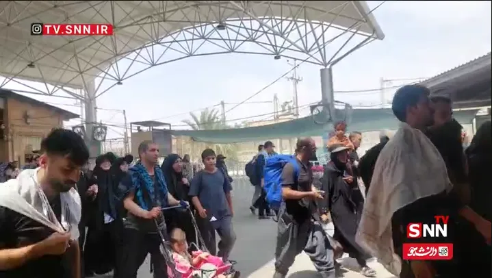 تصاویری از موج بازگشت زائران کربلای معلی از طریق مرز مهران+فیلم