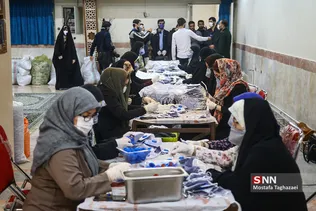 بازدید رئیس سازمان بسیج از کارگاه تولید ماسک و مواد ضدعفونی در لانه جاسوسی آمریکا