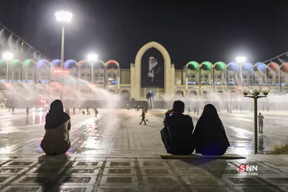 فعال سازی مه&zwnj;پاش های مصلای تهران جهت خنک&zwnj;سازی هوا + فیلم