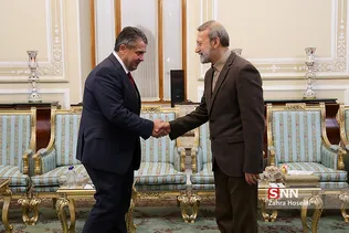دیدار علی لاریجانی رئیس مجلس شورای اسلامی با زیگمار گابریل وزیر امور خارجه سابق آلمان