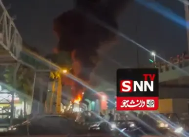 آتش‌سوزی یک انبار در نزدیکی پل ری تهران / حضور پرشمار آتش نشانان در محل حادثه+ فیلم