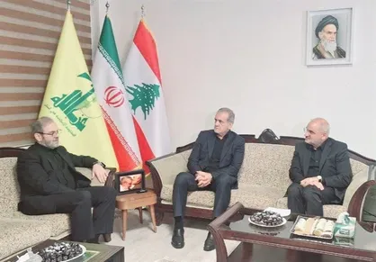 ادای احترام پزشکیان به شهید نصرالله در دفتر حزب&zwnj;الله + عکس