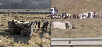 تصادف اتوبوس با مینی&zwnj;بوس در جاده رفسنجان / ٣٥ نفر مصدوم شدند یک نفر کشته