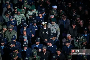 امیر سیاری در تشییع پیکر امیر سرتیپ دوم خلبان شهید محمدرضا رحمانی