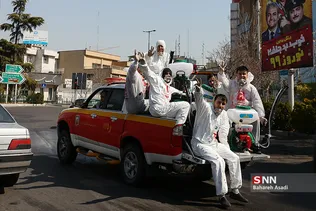 رفع آلودگی و ضدعفونی خیابان ولیعصر (عج)