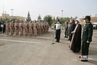 وداع با شهید مصطفی نامور در صبحگاه مشترک نیروهای مسلح قم
