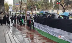 تجمع مردم و دانشجویان در مقابل سفارت ترکیه و مطالبه قطع صادرات به رژیم اشغالگر قدس