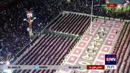 تصاویر هوایی از آئین خطبه خوانی در شب شهادت امام رضا (ع) در حرم مطهر رضوی