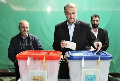 &laquo;امیرعبداللهیان&raquo; آرای خود را به صندوق انداخت