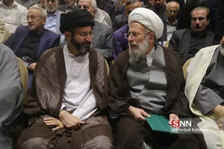 حجت الاسلام سید مسعود خامنه ای و محمد ری شهری