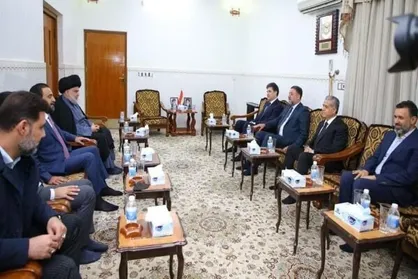 دیدار &laquo;الحلبوسی&raquo; و &laquo;بارزانی&raquo; با &laquo;مقتدی صدر&raquo; در نجف