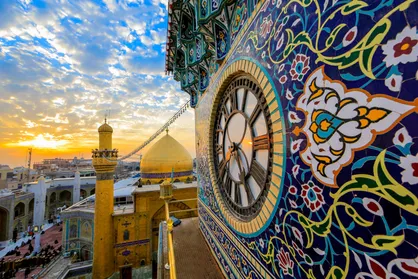 فیلم/ پرچم گنبد امیرالمومنین (ع) در آستانه عید غدیر تعویض شد