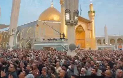 حال&zwnj;وهوای زائرین حرم مطهر امیرالمومنین (ع) همزمان با اقامه نماز عید سعید فطر