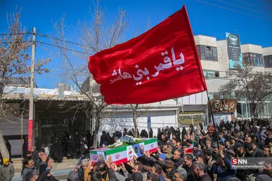 تشییع پیکر سرباز شهید «ابوالفضل آدینه‌پور » از شهدای جنگ رمضان در شهرستان شیروان