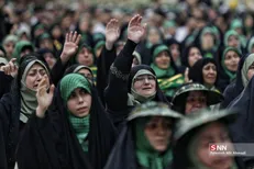 فریاد «یا علی» بسیجیان در آیین تجدیدمیثاق بسیجیان با آرمان‌های امام خمینی (ره)