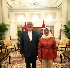 دیدار ظریف با رییس جمهور سنگاپور