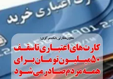 ارائه کارت‌های اعتباری ۱۰، ۳۰ و ۵۰ میلیونی در شعب بانک‌ها