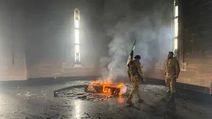 آرامگاه حافظ اسد به آتش کشیده شد + فیلم