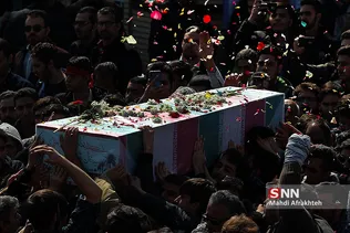 تشییع پیکر دو شهید گمنام در دانشگاه تهران جنوب