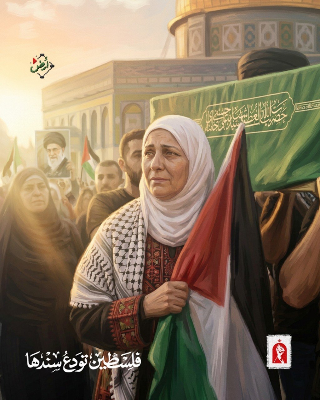  در توضیحات این پوستر ها نوشته شده: فلسطین یک دوست، یک حامی و یک مدافع عزیز را از دست داد که در راه خدا به شهادت رسید. او در مسیر آزادی قدس، حمایت از امت و وحدت آن، و همچنین در مخالفت با استکبار و اخراج اشغالگران از سرزمین ما، جانفشانی کرد.
خداحافظ، سید علی خامنه‌ای؛ خداحافظ، ای دوست و حامی فلسطین.

