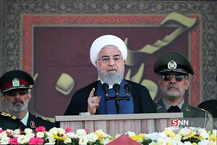 سخنرانی رییس جمهور در رژه بزرگ نیروهای مسلح
