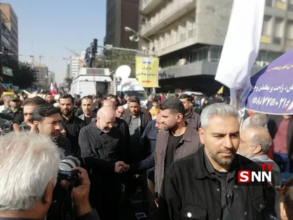 حضور محمدباقر قالیباف در راهپیمایی یوم&zwnj;الله ۱۳ آبان+ عکس