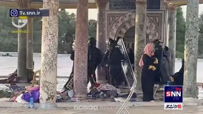 تهاجم وحشیانه صبح امروز تروریستهای صهیونیست به مردم در مسجدالاقصی