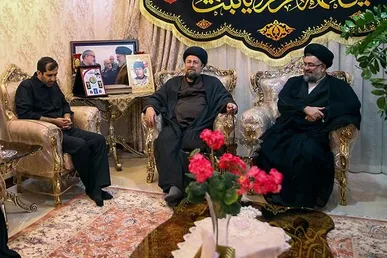 حضور آیت الله سید حسن خمینی در منزل سردار سپهبد شهید علی شادمانی