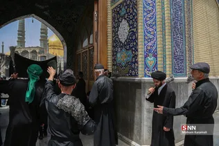 عزاداری و عرض تسلیت عاشقان امام باقر علیه السلام در حرم بانوی کرامت