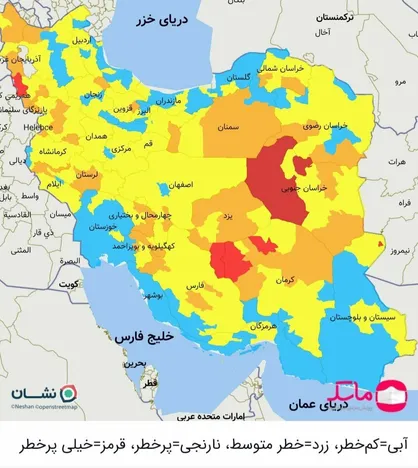 ۸ شهر در وضعیت قرمز کرونا