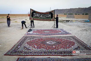 مراحل اماده سازی این روضه ساده در منطقه محروم حلبی آباد قم