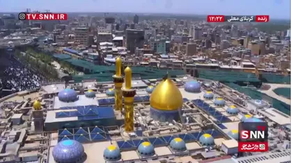 نمایی از حرمین کربلای معلی و بین الحرمین در روز اربعین حضرت سیدالشهدا (ع)