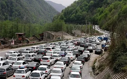 ترافیک جاده چالوس سنگین است