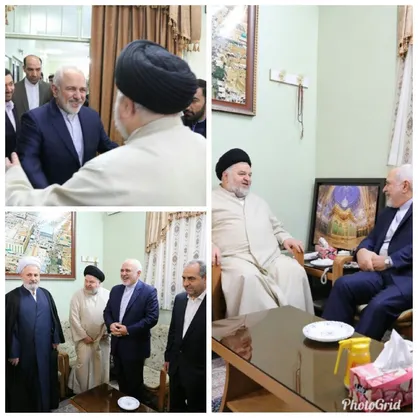 دیدار ظریف با نماینده آیت الله العظمی سیستانی در قم