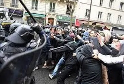 خشونت پلیس فرانسه با معترضان در تظاهرات روز کارگر