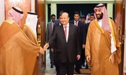 منصور هادی با ولیعهد عربستان دیدار کرد/ یمن، محور دیدار هادی و بن سلمان