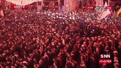 آغاز نماز بر رهبر شهید انقلاب در حرم مطهر  امام حسین علیه&zwnj;السلام