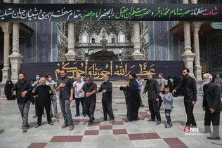 عزاداری و عرض تسلیت عاشقان امام باقر علیه السلام در حرم بانوی کرامت