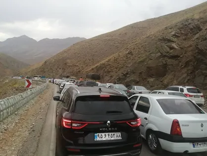 ترافیک سنگین در جاده کرج - چالوس