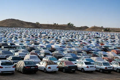 پارکینگ ۶۰ هزار خودرویی مهران؛ غول لجستیکی اربعین + فیلم